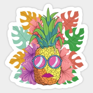 tropical pineapple art Sticker